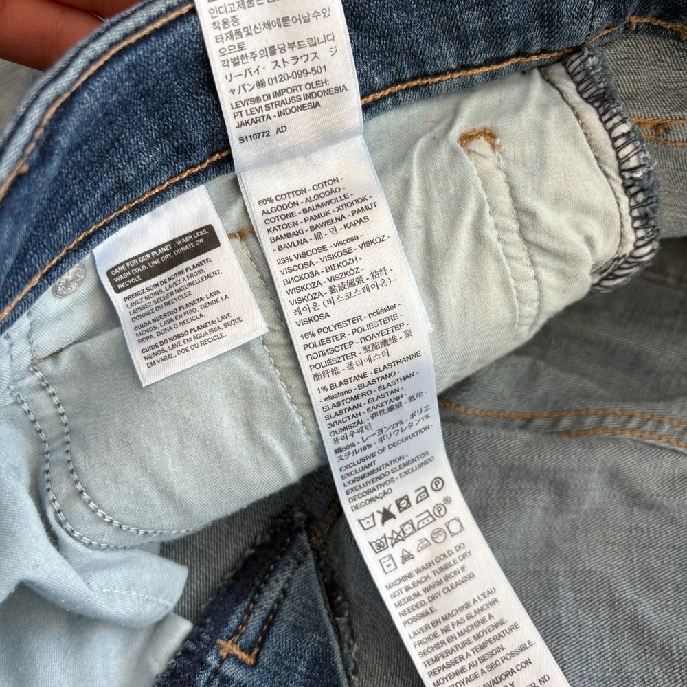 Levi’s Classic Mid-Length Denim Shorts Size 20W NWT Distressed Medium Wash - Picture 6 of 9